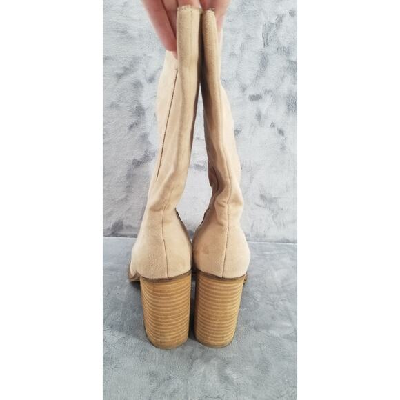 Oasis Society California Beige Boots 13" high w/ a 3.5" chunk heel size 9 - Picture 7 of 12